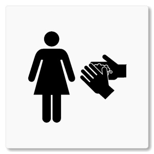 WC ženy, 80x80mm, bílá, Nevada